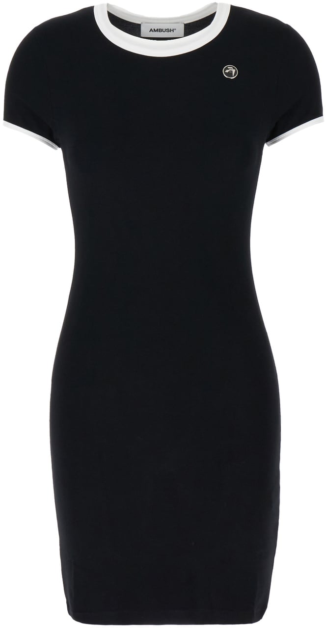 AMBUSH AMBUSH Black viscose stretch t-shirt dress Zwart