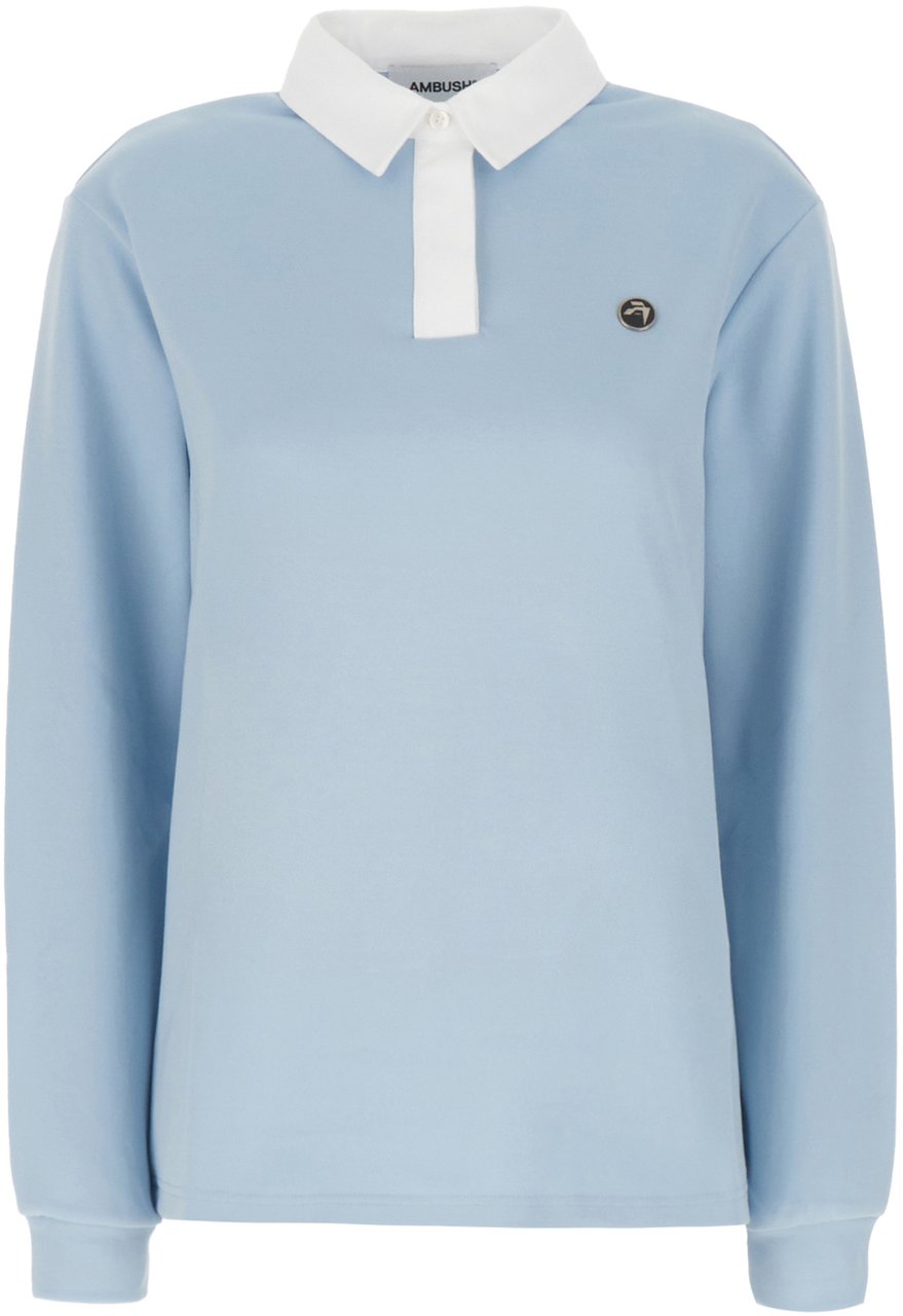 AMBUSH AMBUSH Pastel light blue piquet polo shirt Lichtblauw