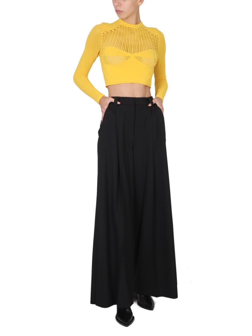 AMBUSH Perforated Crop Shirt With High Neckline Oranje
