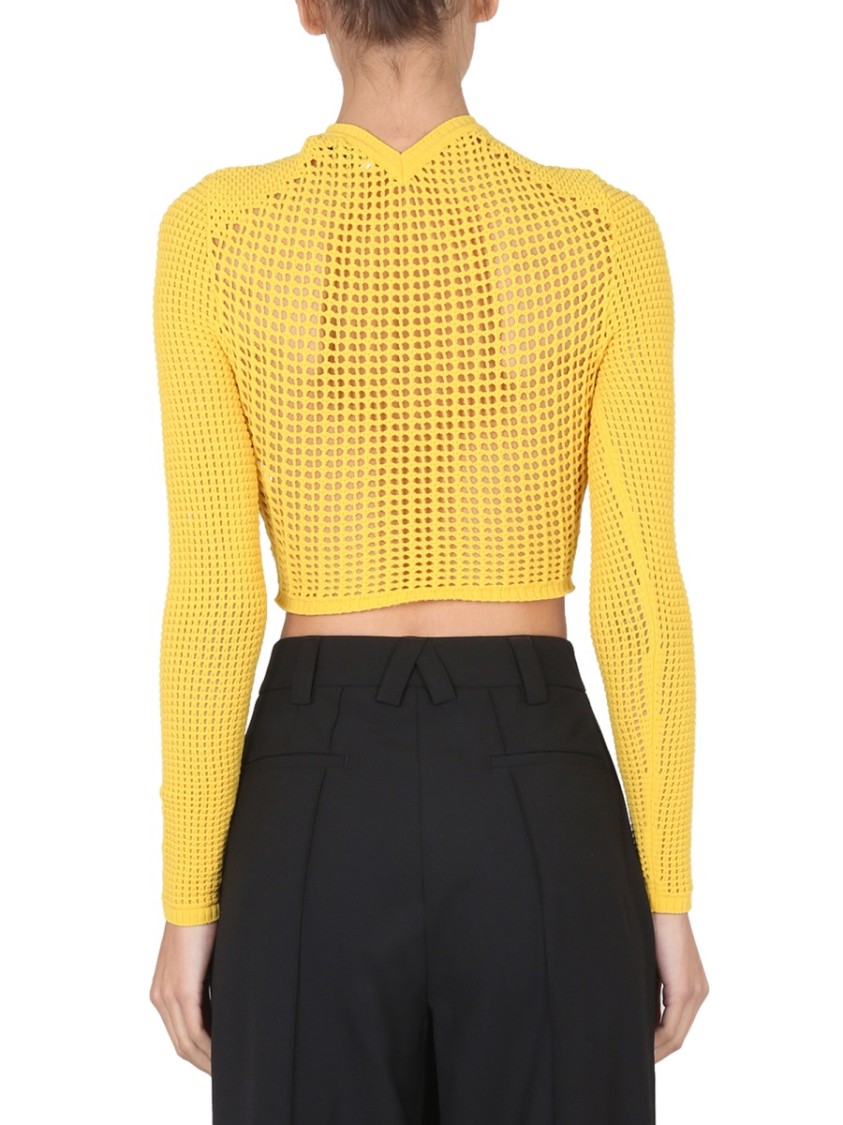 AMBUSH Perforated Crop Shirt With High Neckline Oranje