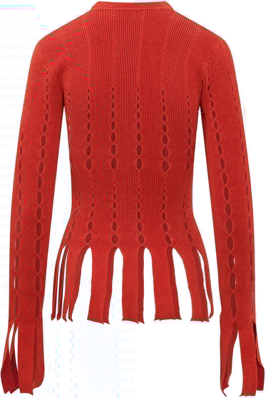 AMBUSH T-shirt in Maglia Cut Out Rood