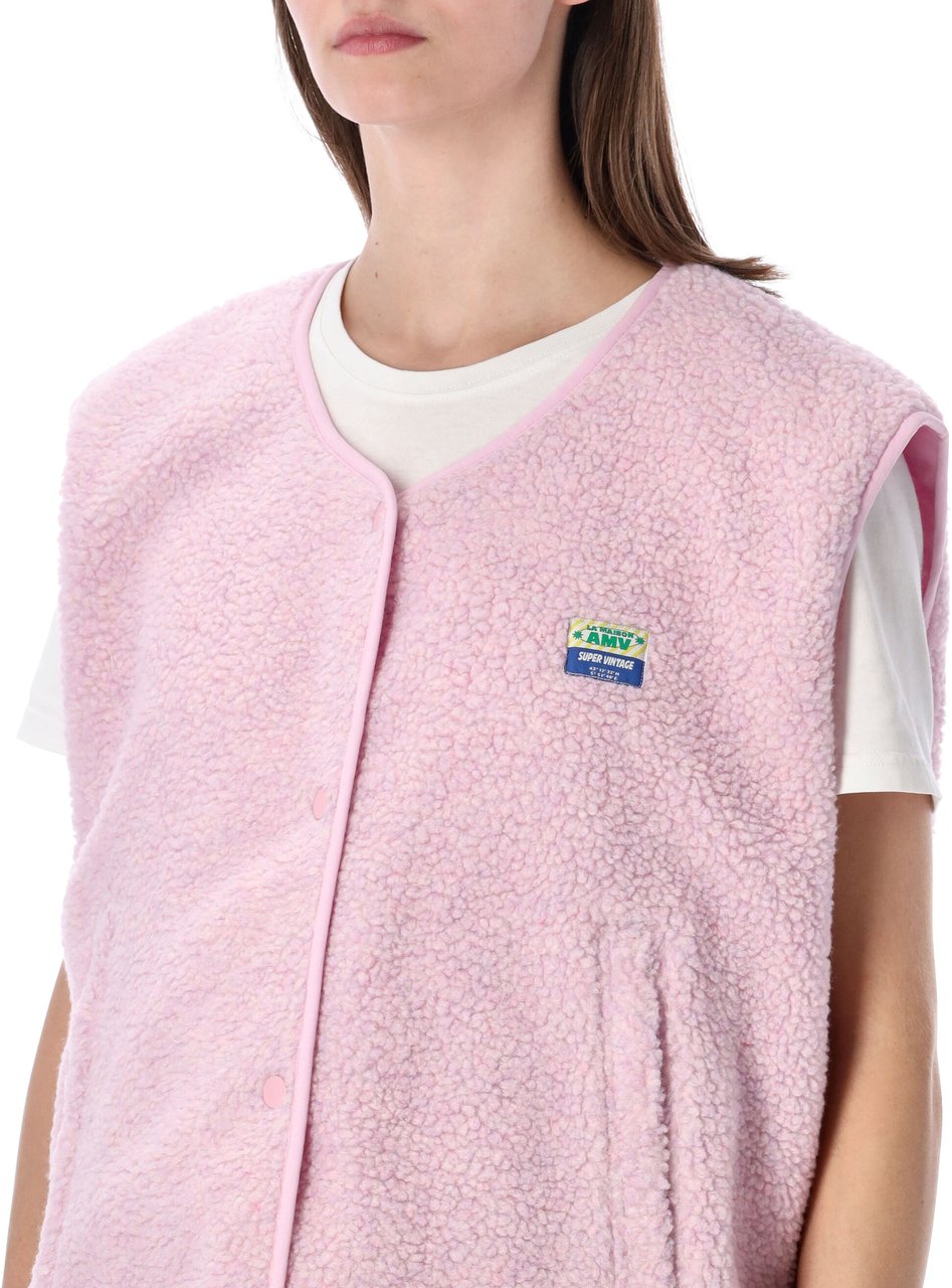 American Vintage Hok Town Pile Gilet Rosa Roze