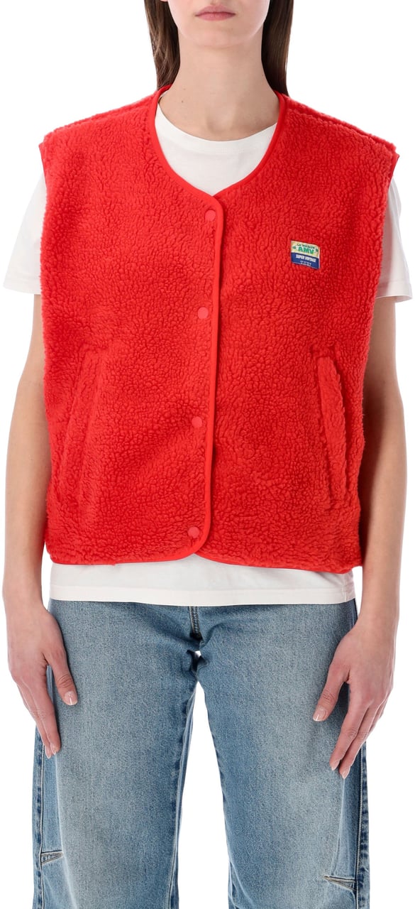 American Vintage Hoktown Gilet Rosso Rood