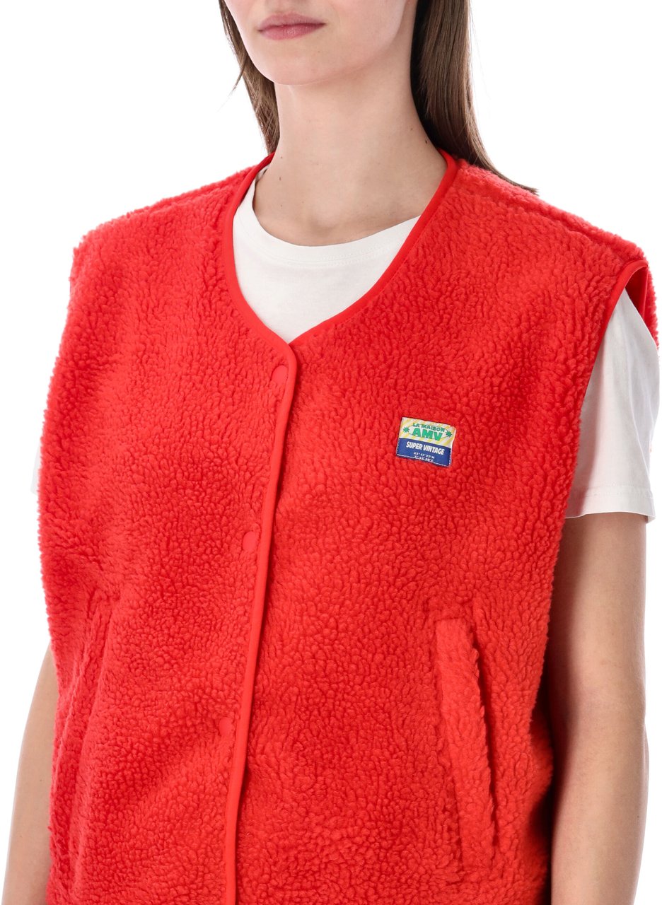 American Vintage Hoktown Gilet Rosso Rood