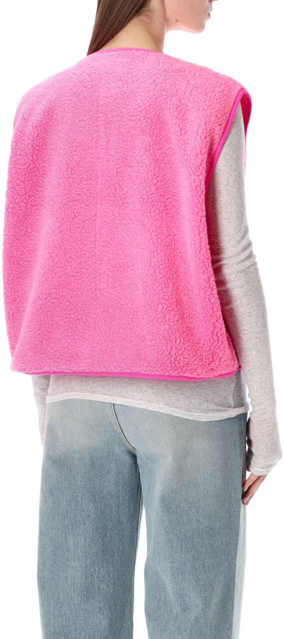 American Vintage Hok Town Pile Gilet Fucsia Roze