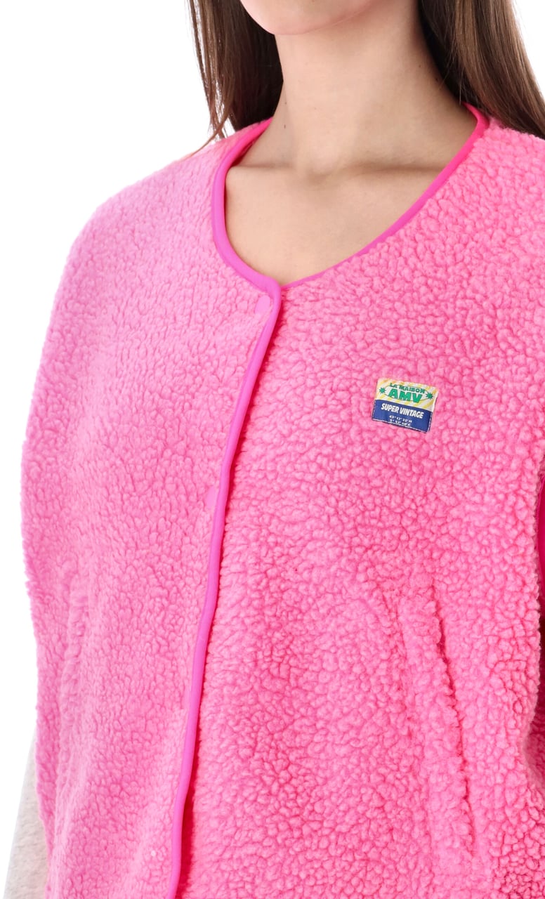 American Vintage Hok Town Pile Gilet Fucsia Roze