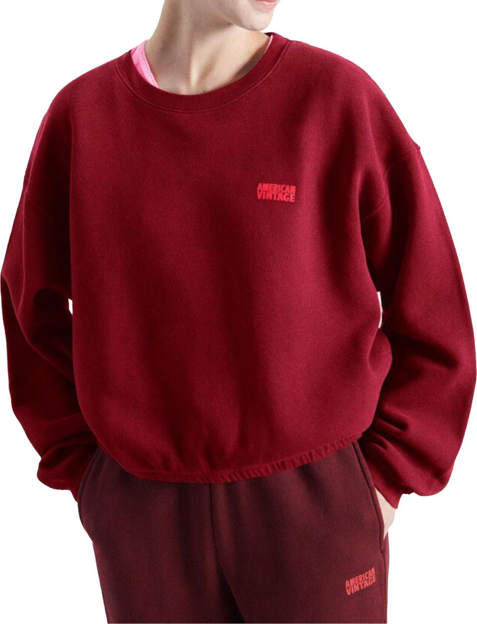 American Vintage Izubird Sweaters Bordeaux Izu03ae26 Rood