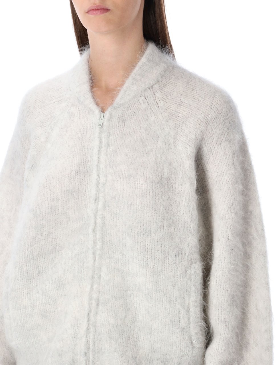 American Vintage Niby Zip Knit Polar Melange Grijs