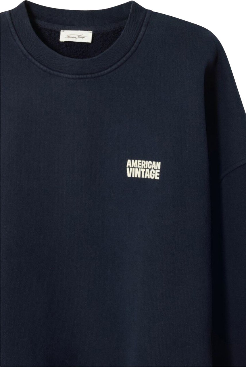 American Vintage American Vintage Plizzy Sweaters Donkerblauw Pli03ce26 Blauw