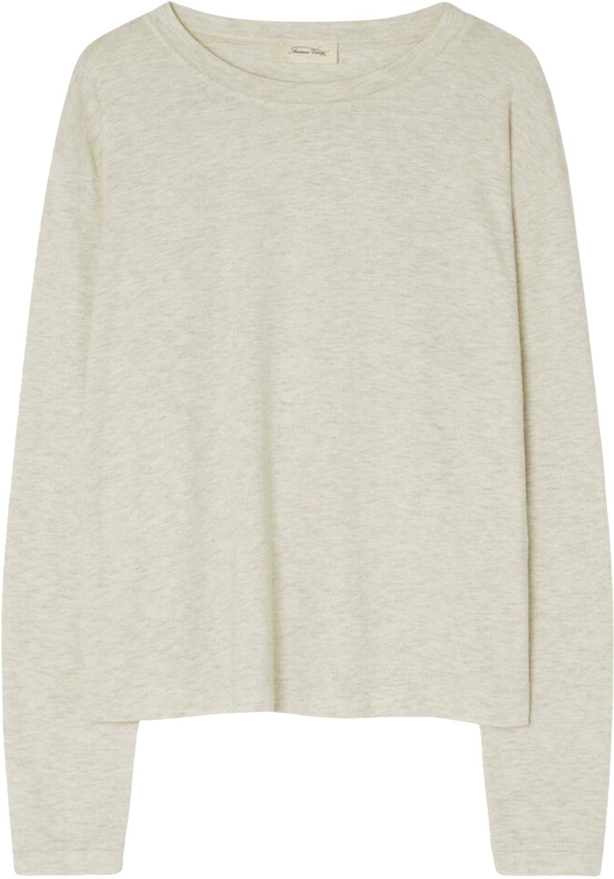 American Vintage American Vintage Ypawood Longsleeves Lichtgrijs Ypa02be26 Grijs