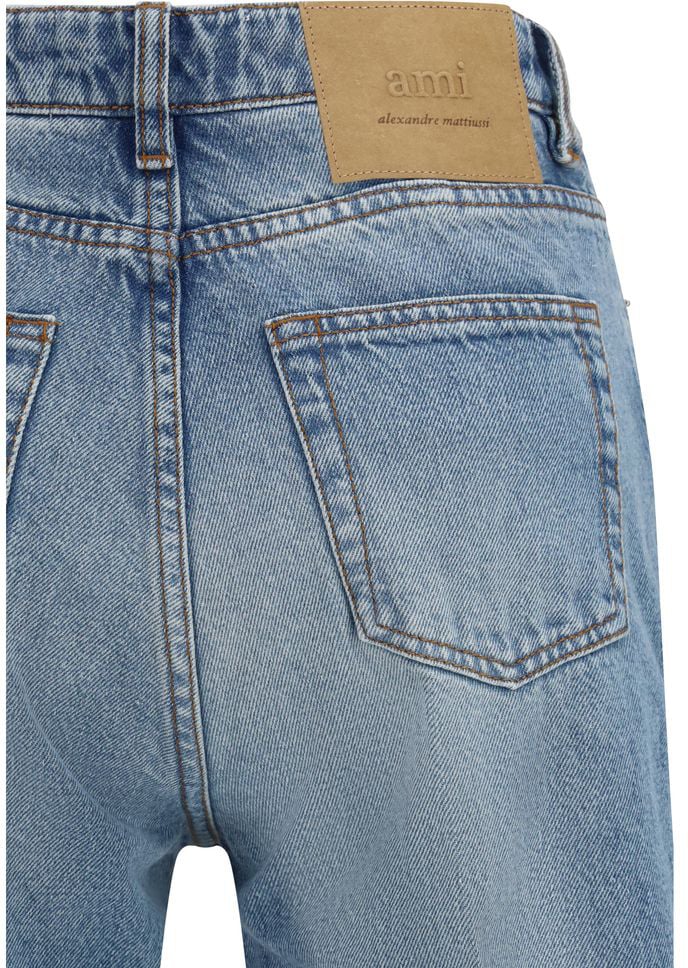 AMI Paris Ami Paris Blue Cotton Flared Jeans Blauw