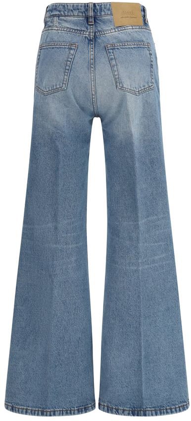 AMI Paris Ami Paris Blue Cotton Flared Jeans Blauw