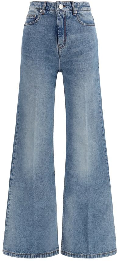 AMI Paris Ami Paris Blue Cotton Flared Jeans Blauw