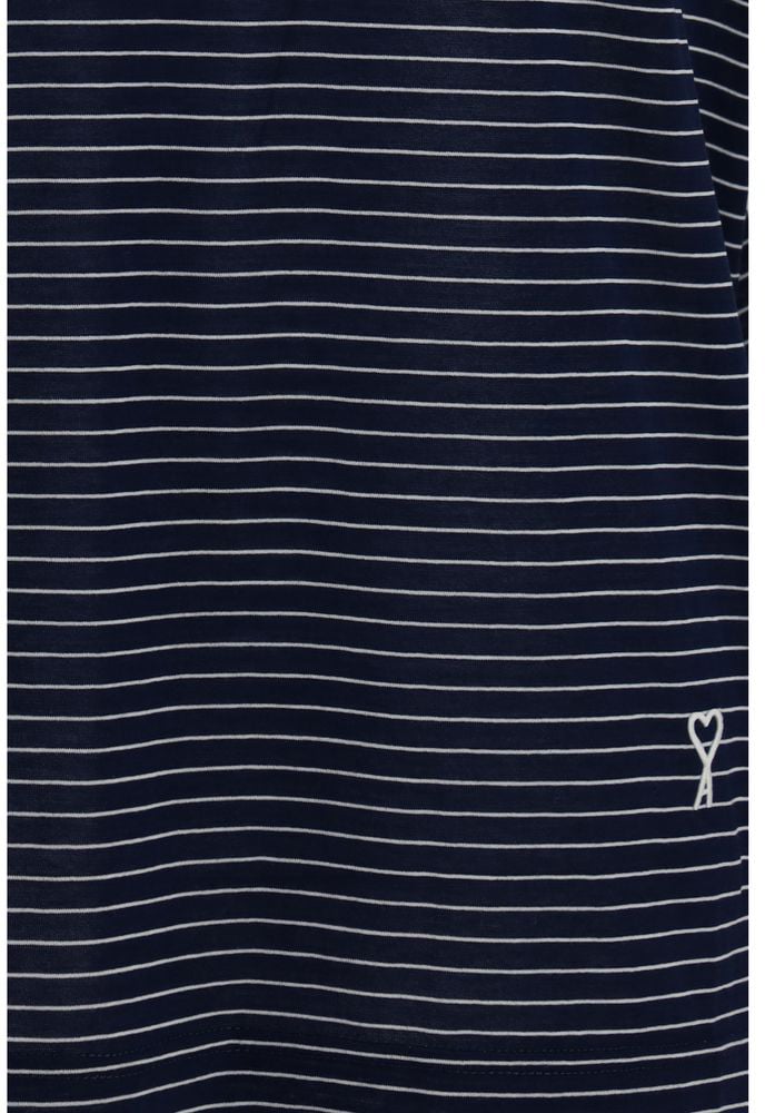 Ami Paris Blue Cotton T-Shirt Blauw