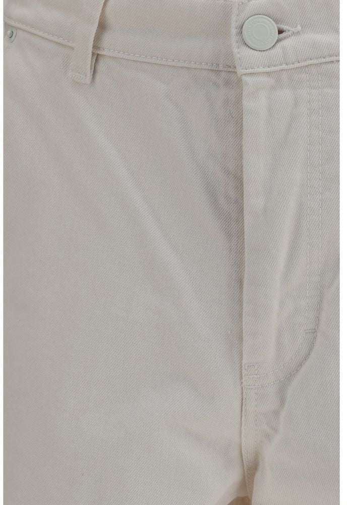 Ami Paris White Cotton Bermuda Shorts Wit