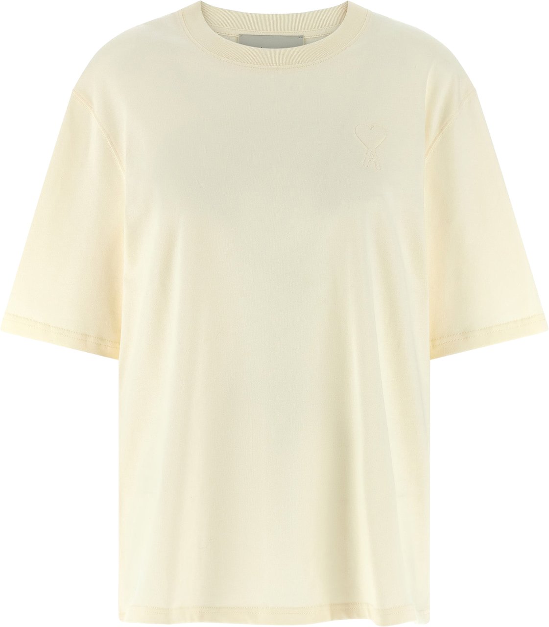 Ami Paris Beige Cotton T-Shirt Bruin