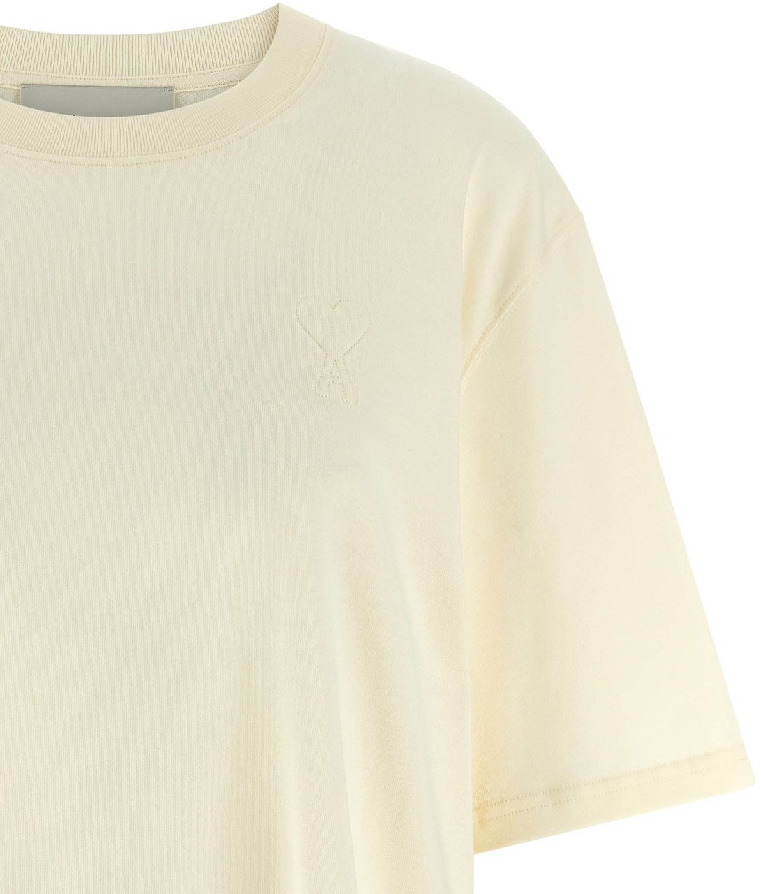 Ami Paris Beige Cotton T-Shirt Bruin