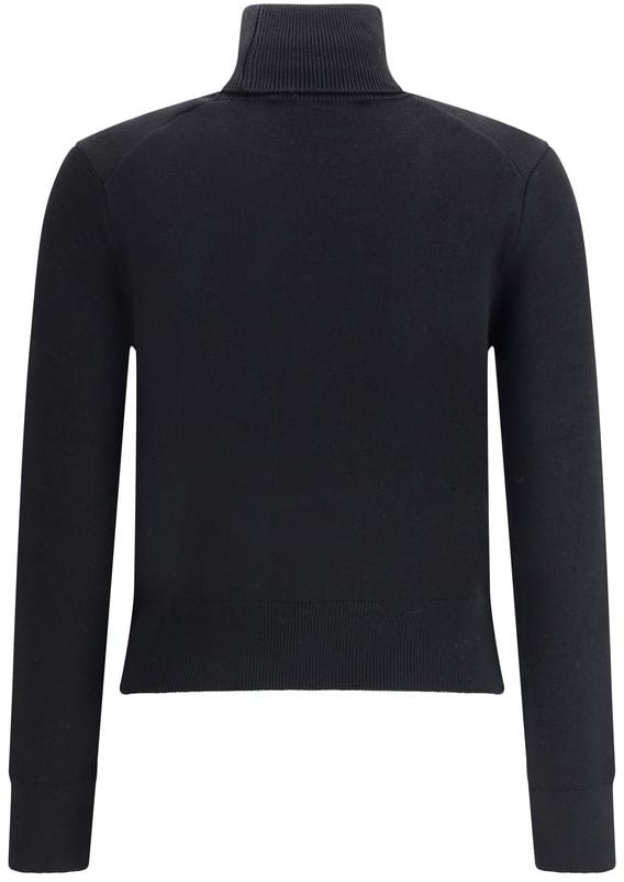 Ami Paris Black Merino Wool Turtleneck Zwart