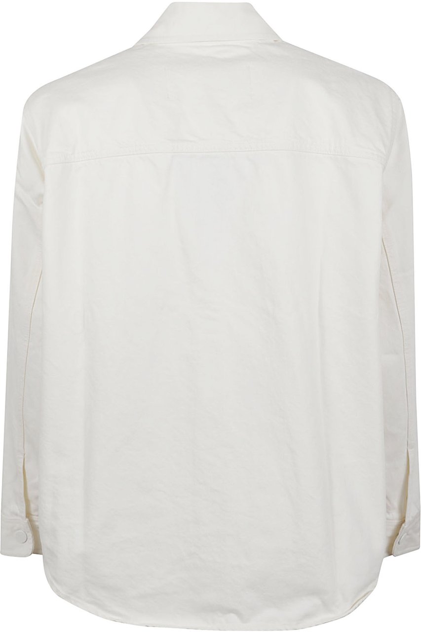 AMI Paris Heavy Cotton Denim Overshirt with Crocheted Patch Wit