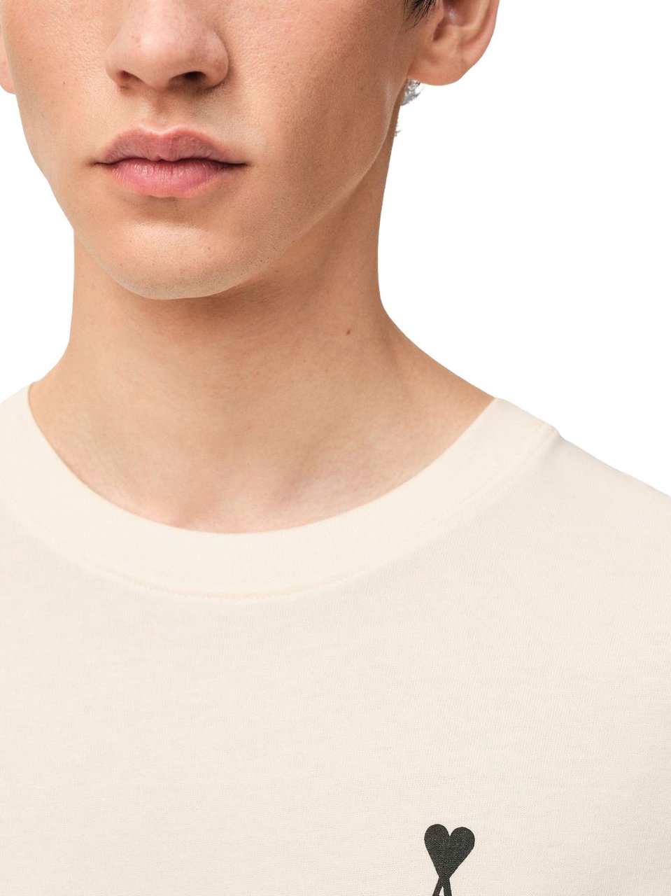 AMI Paris Cream Short-Sleeve T-Shirt Neutraal