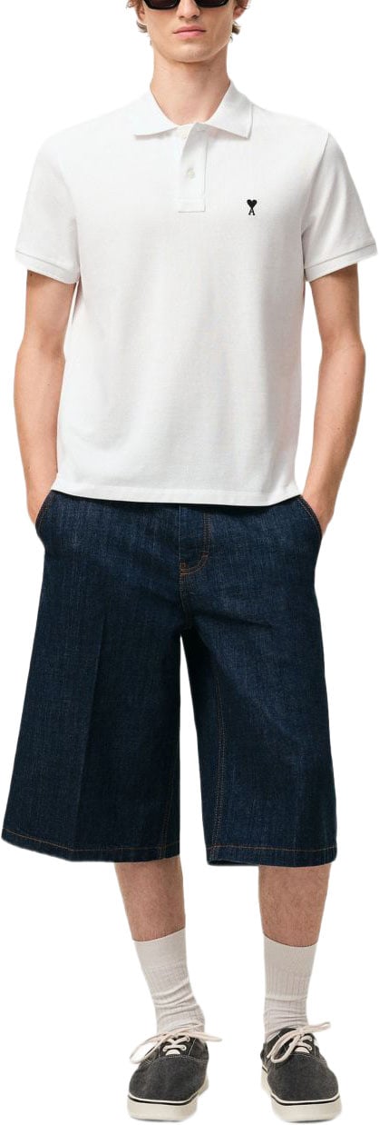 AMI Paris Cotton Piqué Polo Shirt Wit