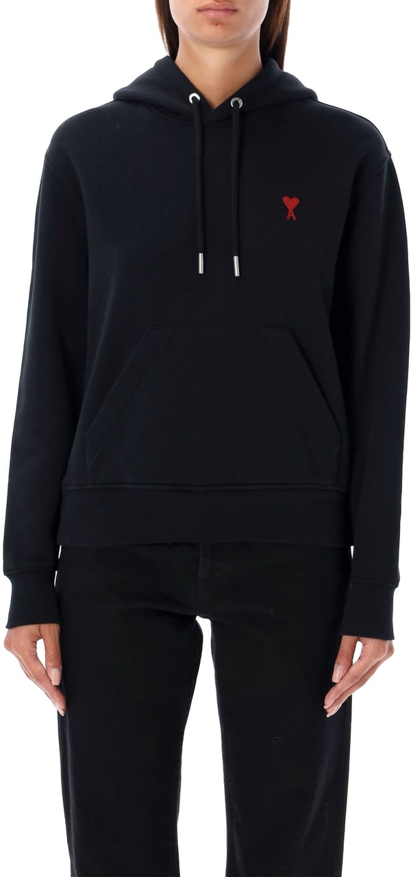 AMI Paris Ami De Coeur Hoodie Nero Zwart