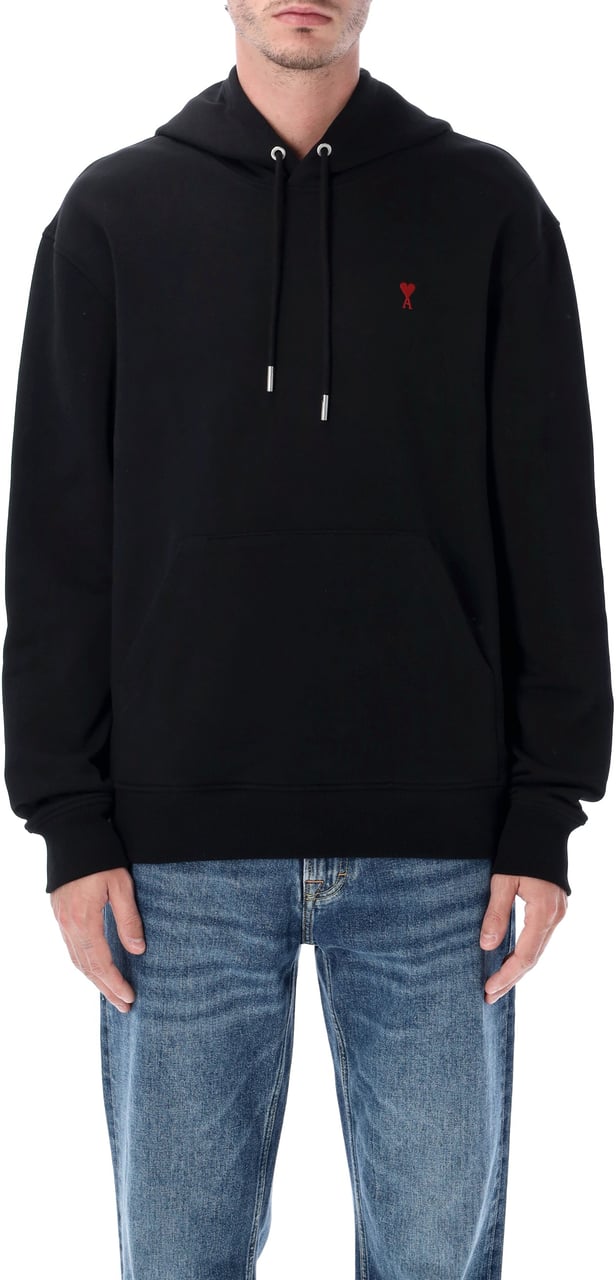 AMI Paris Ami De Coeur Hoodie Nero Zwart