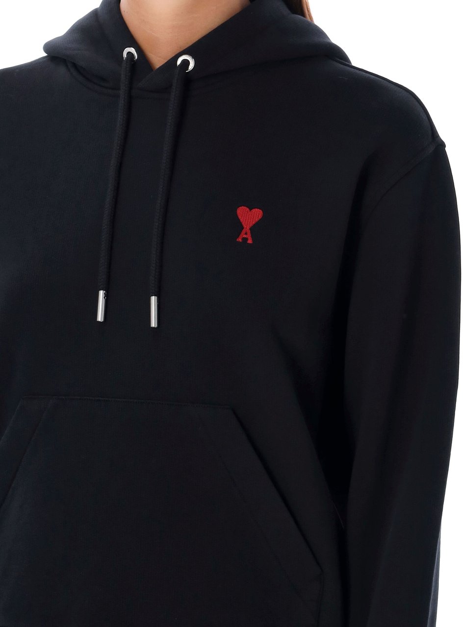 AMI Paris Ami De Coeur Hoodie Nero Zwart