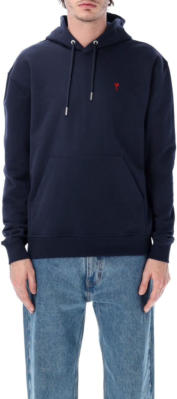 AMI Paris Ami De Coeur Hoodie Blu Navy
