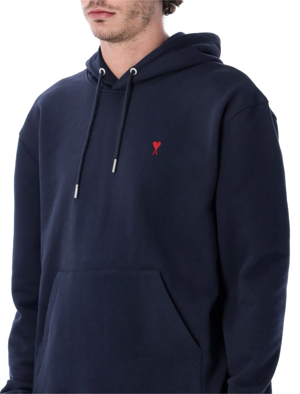 AMI Paris Ami De Coeur Hoodie Blu Navy