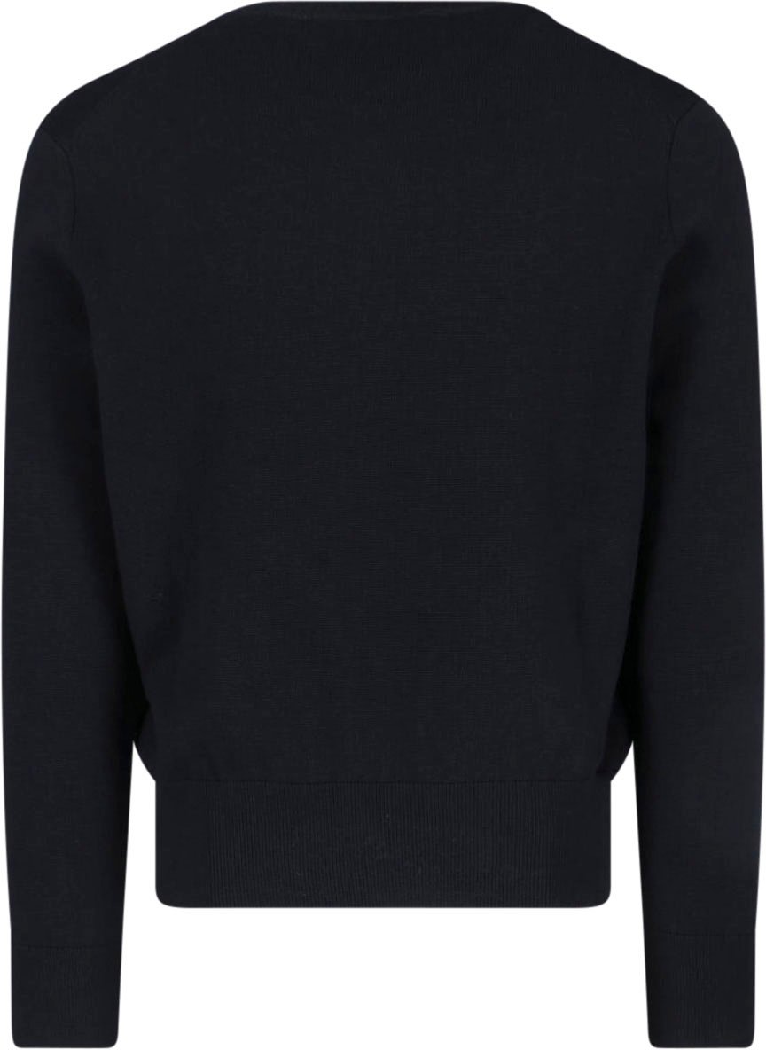 AMI Paris Black Ami De Coeur Fitted Sweater Zwart