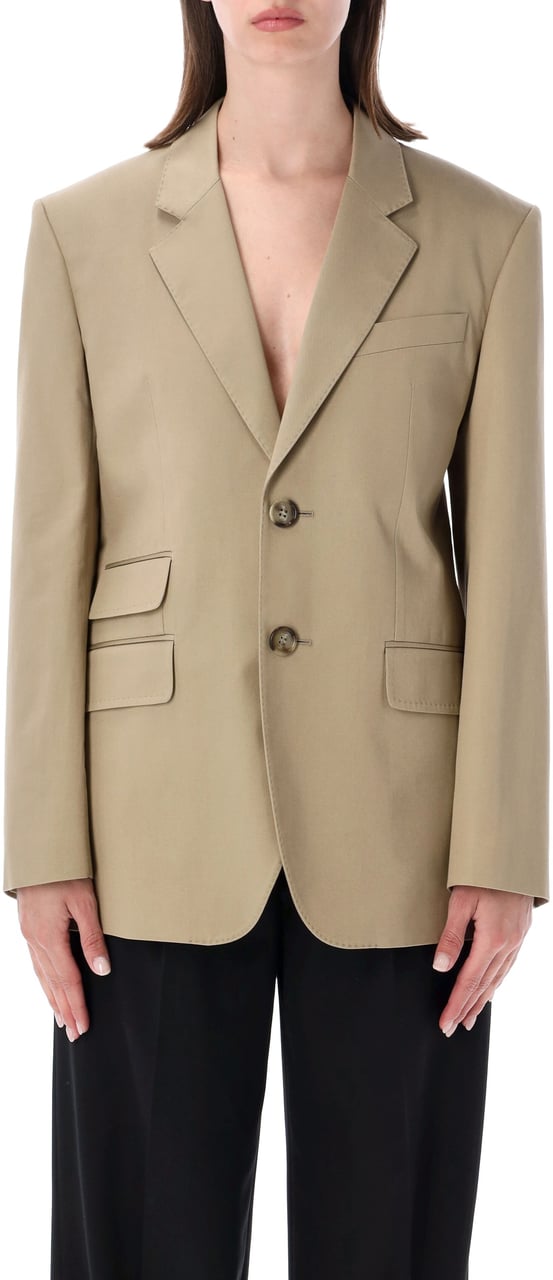 AMI Paris Single Breast Blazer Beige Beige