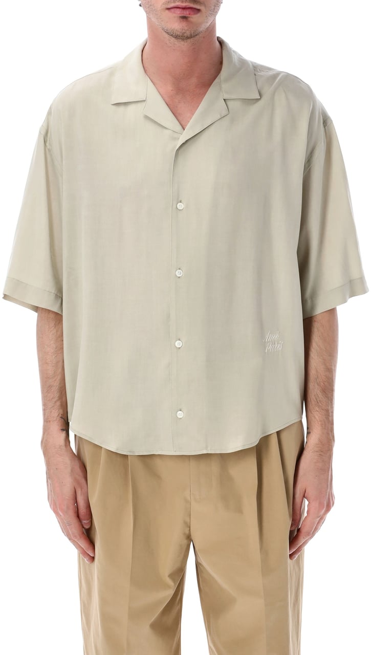 AMI Paris Silk S/S Shirt Caffe Cream Wit