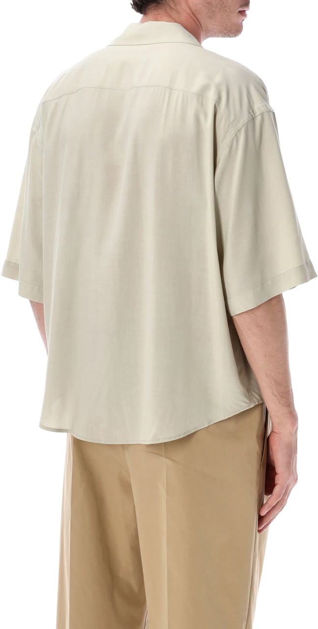AMI Paris Silk S/S Shirt Caffe Cream Wit
