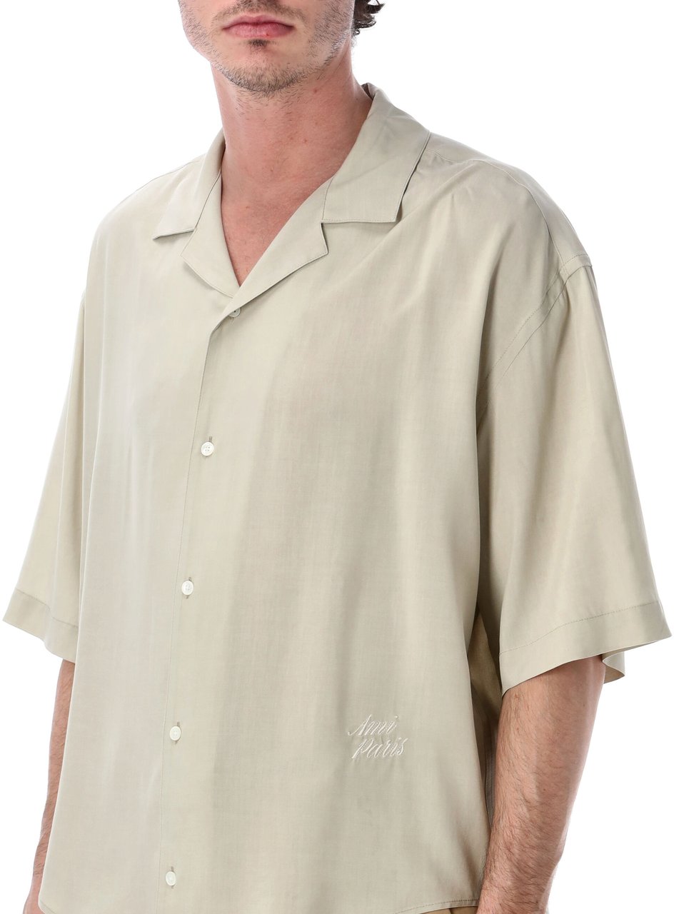 AMI Paris Silk S/S Shirt Caffe Cream Wit