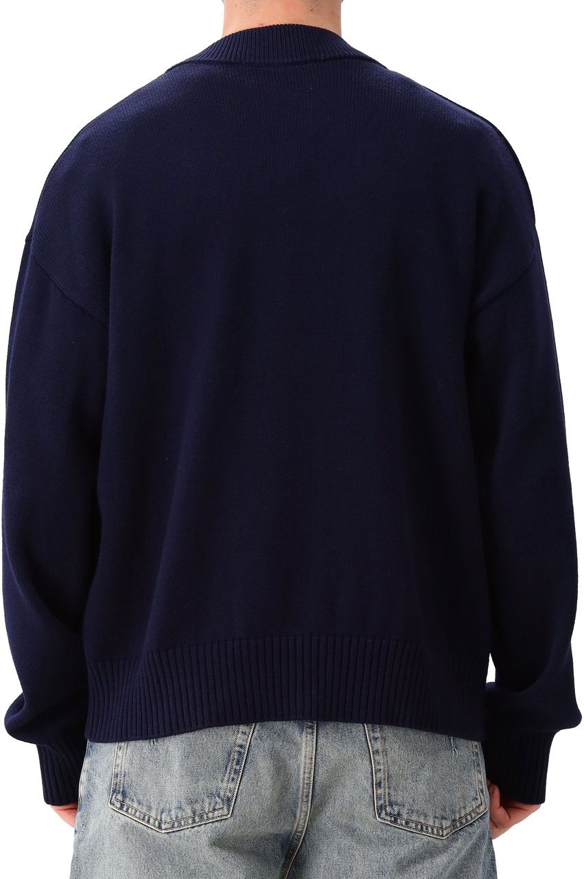 Ami Paris Gebreid Vest Blauw ADC Blauw