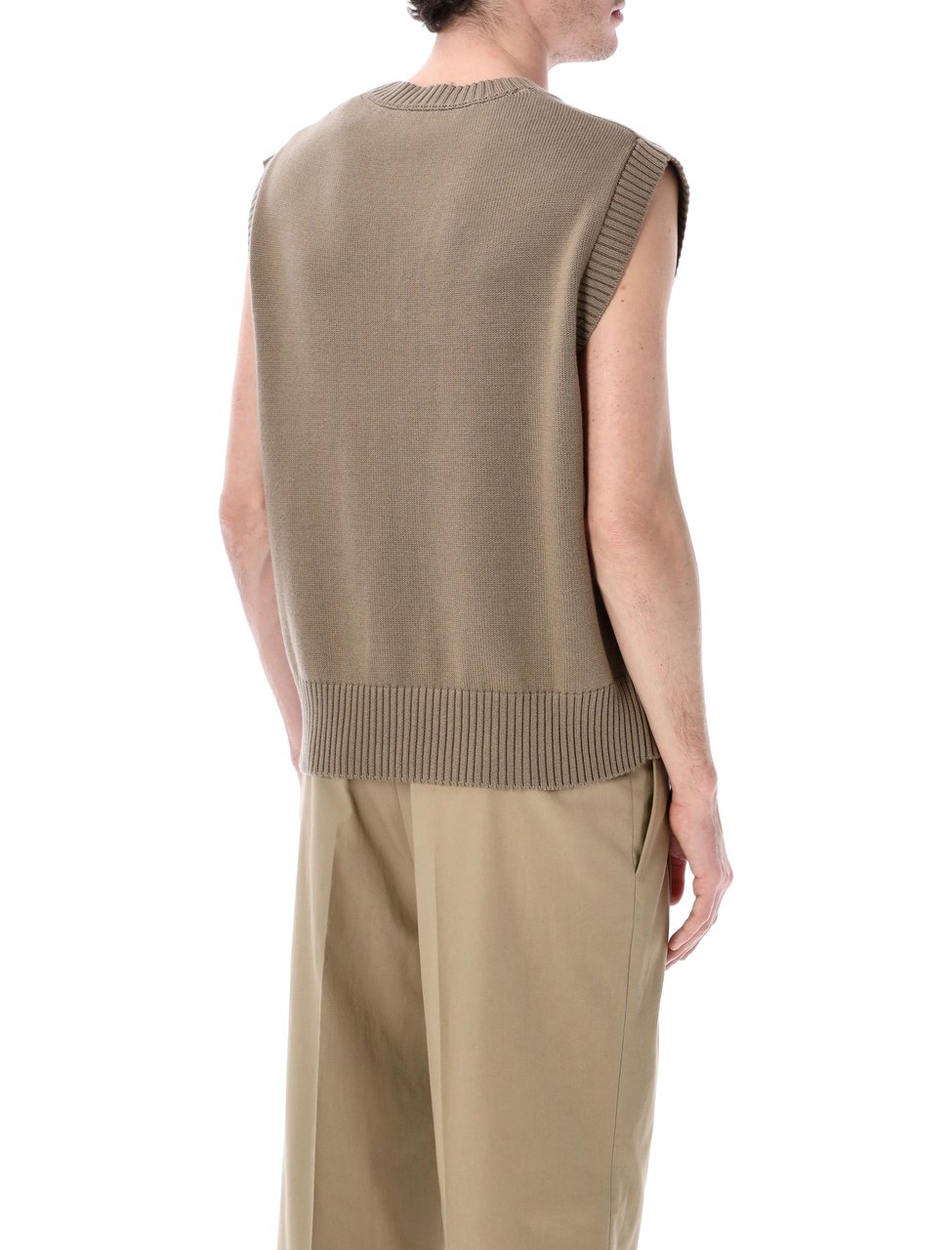 AMI Paris Ami De Coeur Gilet Beige Taupe Taupe