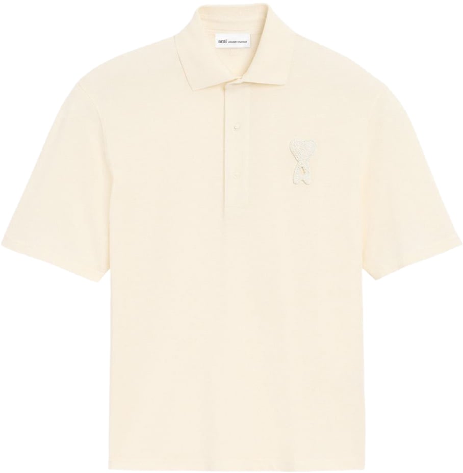 AMI Paris T-Shirts And Polos Ecru Beige
