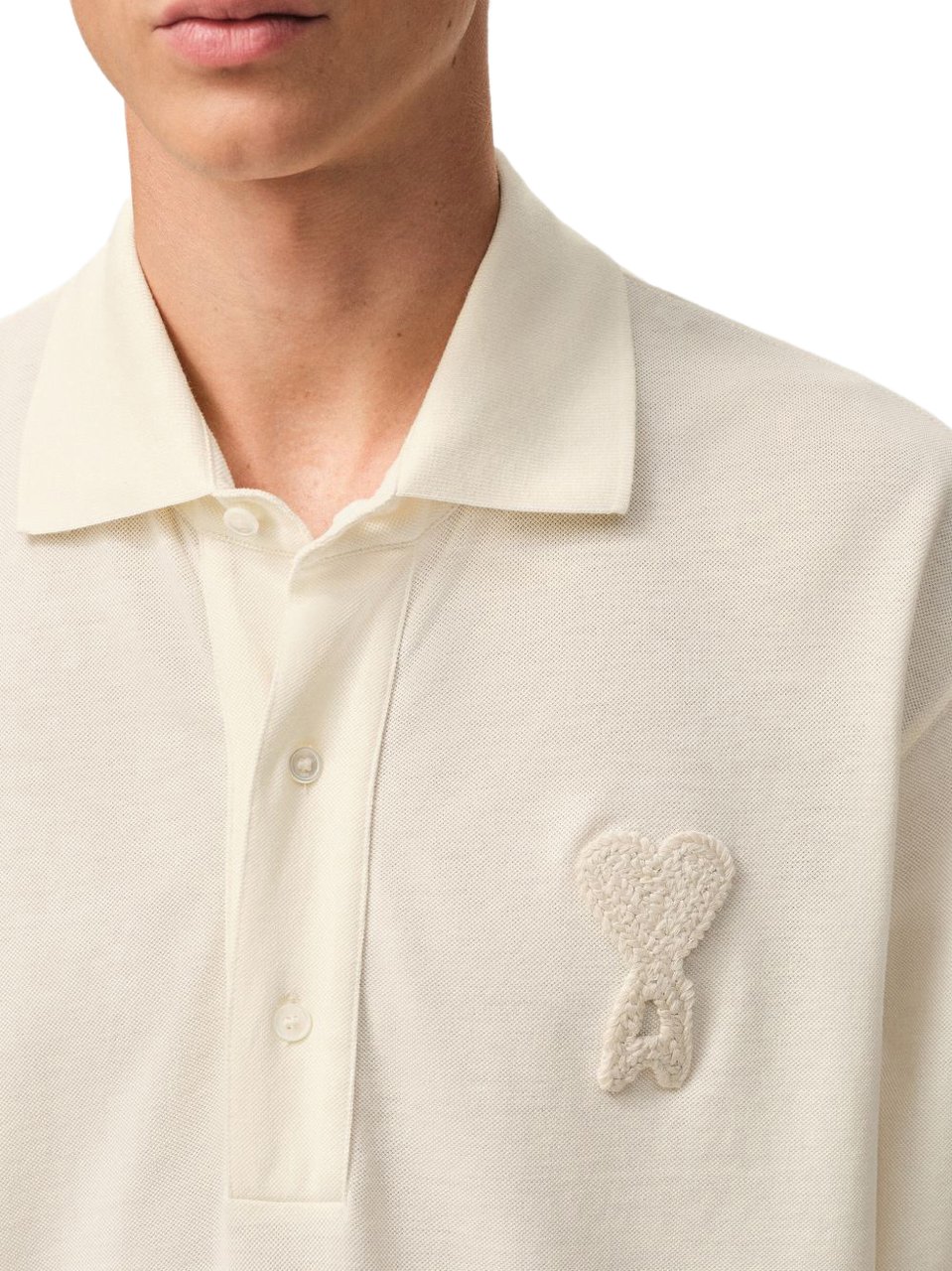 AMI Paris T-Shirts And Polos Ecru Beige