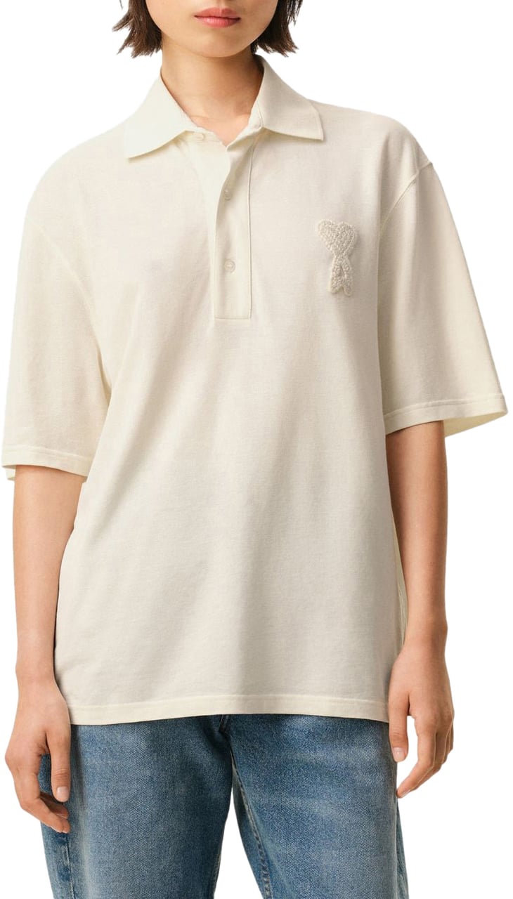 AMI Paris T-Shirts And Polos Ecru Beige