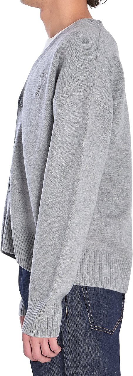 AMI Paris Ami de Coeur cardigan Grijs