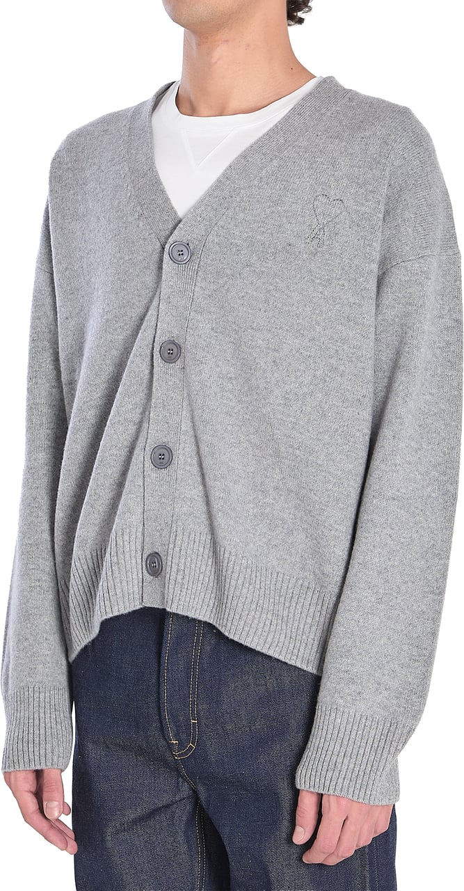 AMI Paris Ami de Coeur cardigan Grijs