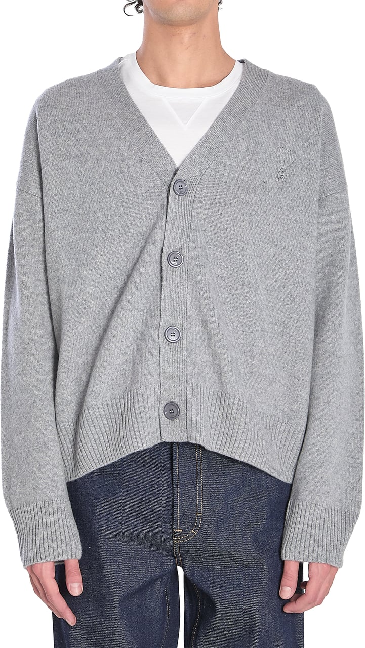 AMI Paris Ami de Coeur cardigan Grijs