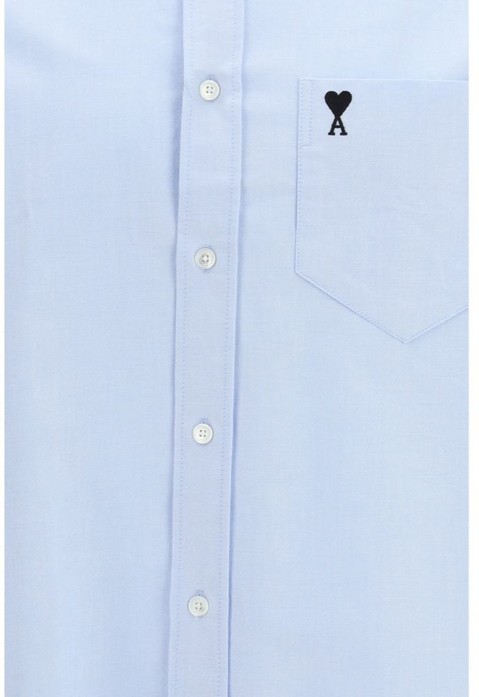 AMI Paris Ami Paris Blue Cotton Dress Shirt Blauw