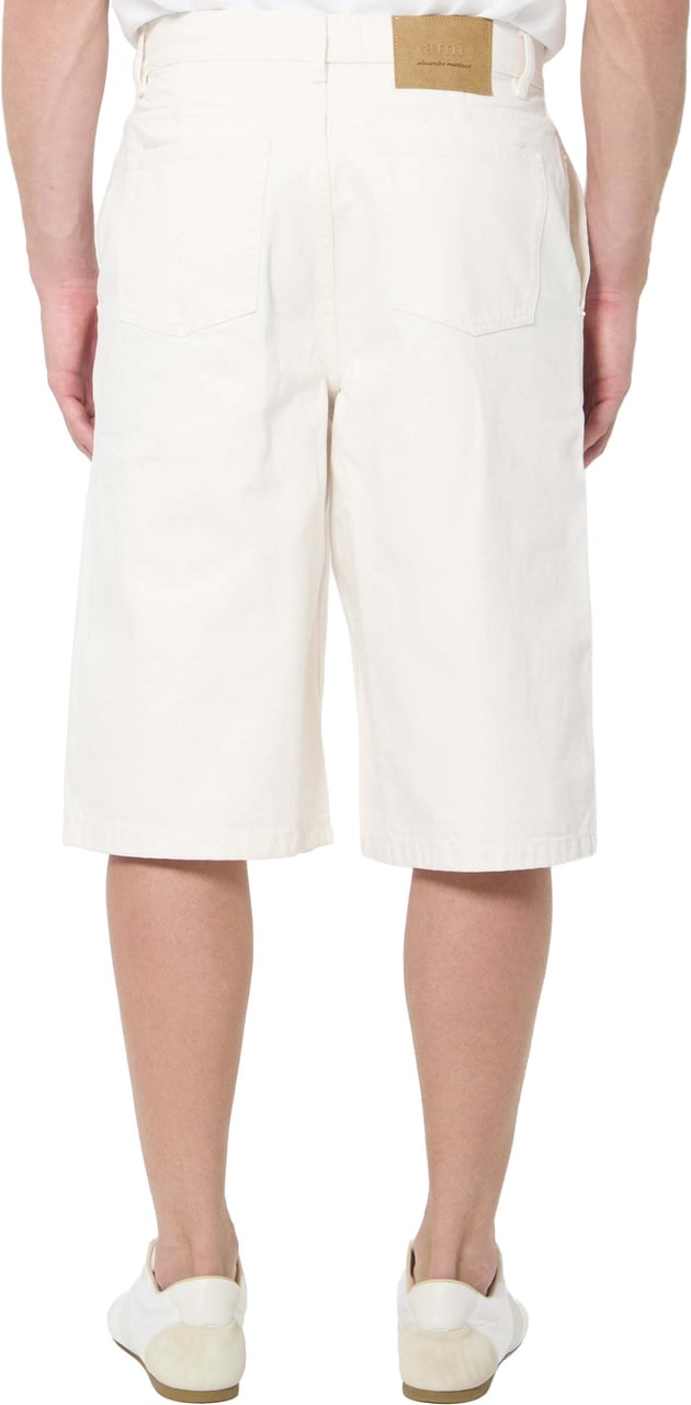 AMI Paris Loose twill Bermuda shorts Beige