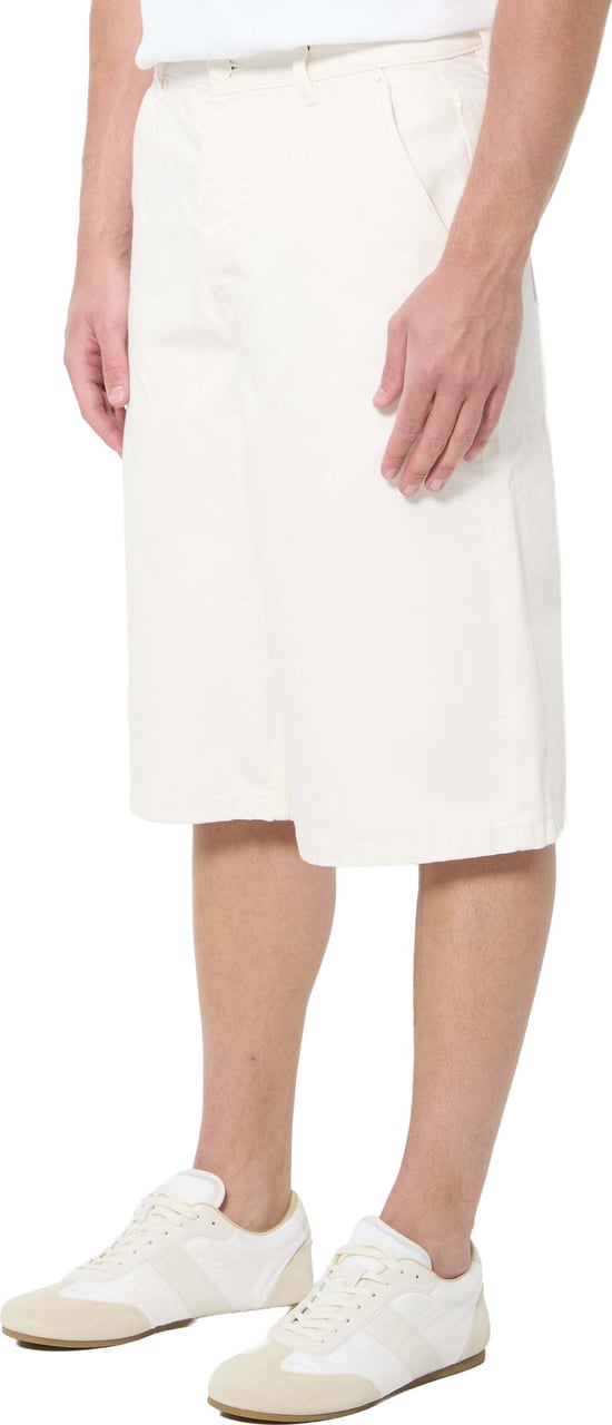 AMI Paris Loose twill Bermuda shorts Beige