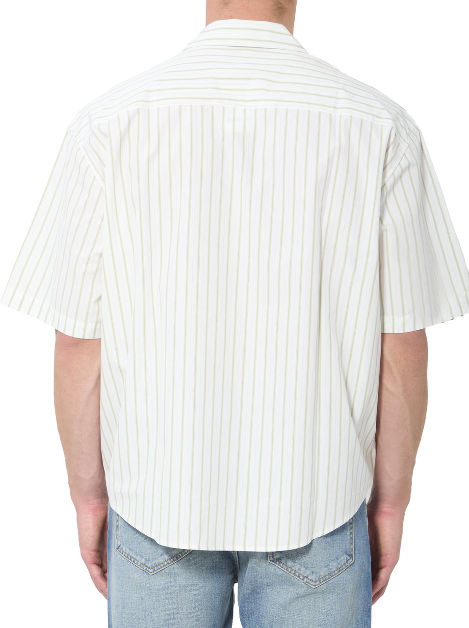 AMI Paris Striped boxy shirt Wit