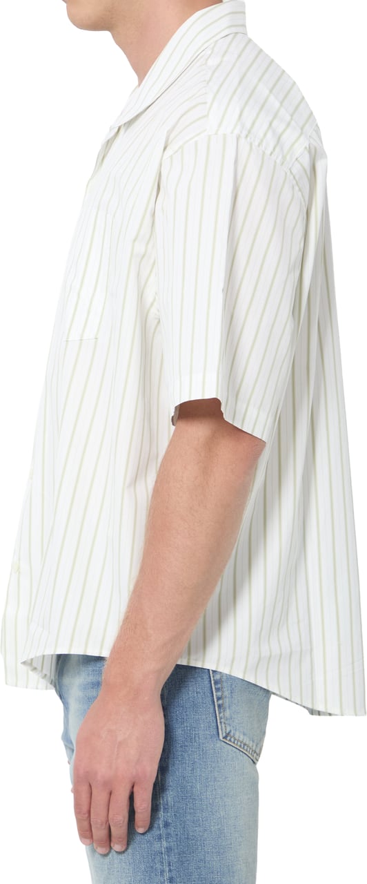AMI Paris Striped boxy shirt Wit