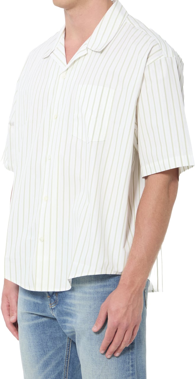 AMI Paris Striped boxy shirt Wit