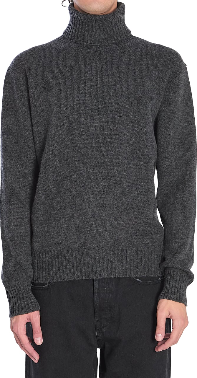 AMI Paris Ami de Coeur turtleneck sweater Grijs
